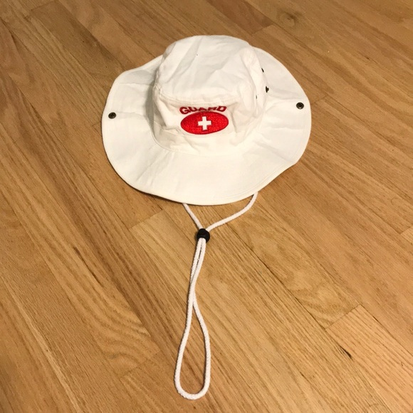 white lifeguard bucket hat